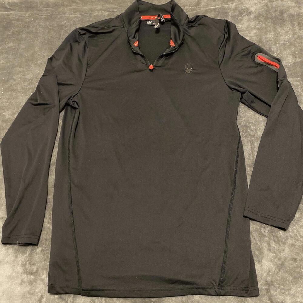 Spyder Active Sweater Men’s X-Large Black 1/4 Zip Proweb Workout Gym Training